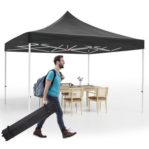 Yeshouse 10x10 FT Heavy Duty Pop Up Canopy Tent with Mosquito Netting, Roller Bag & Adjustable Height for Parties, Camping, and Beach Outings