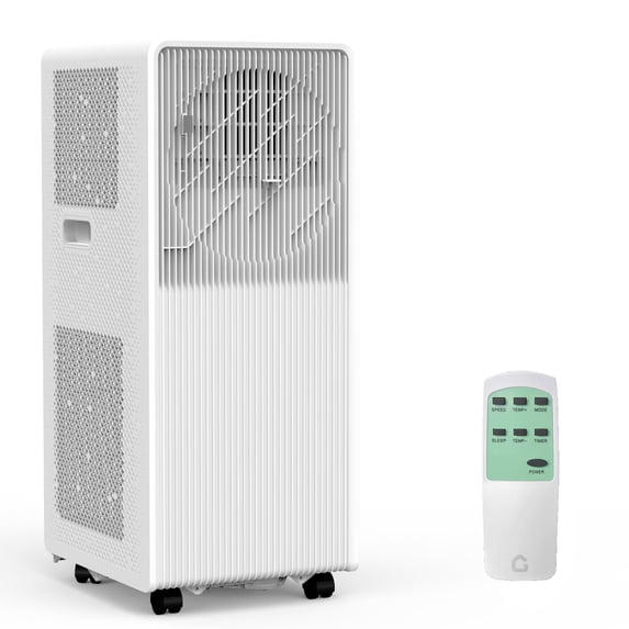 Yeshouse 14,000 BTU Portable AC for Room, Drainage-Free 3-in-1 Cooler, Dehumidifier, Fan, Remote, 24H Timer, Window Kit, Easy Mobility, White