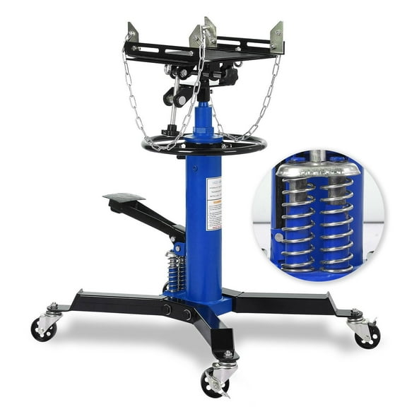 Yeshouse 2-Stage Hydraulic Transmission Jack, 1322lbs Capacity, Non-Slip Pad, Swivel Wheels, Heavy Duty Stand, Blue