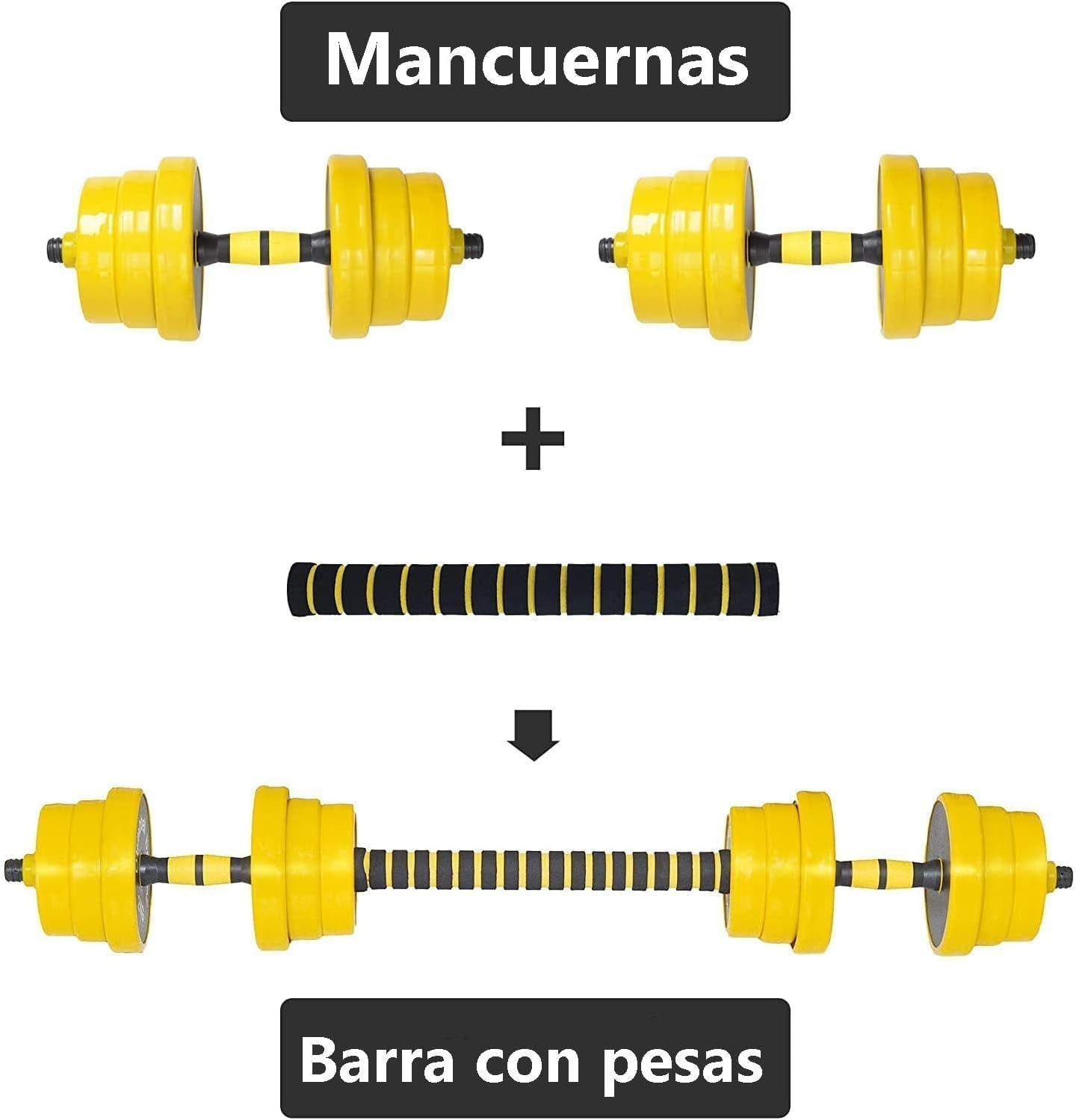 Yeshouse 2-in-1 Adjustable Dumbbell Set, 44 Lb Dumbbell Weights Used As Dumbbell and Barbell Set with Pe Coating and Comfortable Handle for Home Gym