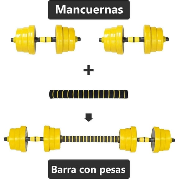 Yeshouse 2-in-1 Adjustable Dumbbell Set, 44 Lb Dumbbell Weights Used As Dumbbell and Barbell Set with Pe Coating and Comfortable Handle for Home Gym