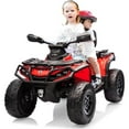 thumbnail image 1 of Yeshouse 24V Kids Ride on ATV, Toddler 4WD Electric Ride on Toy Car with LED Light, Bluetooth, Leather Seats, Red, 1 of 7