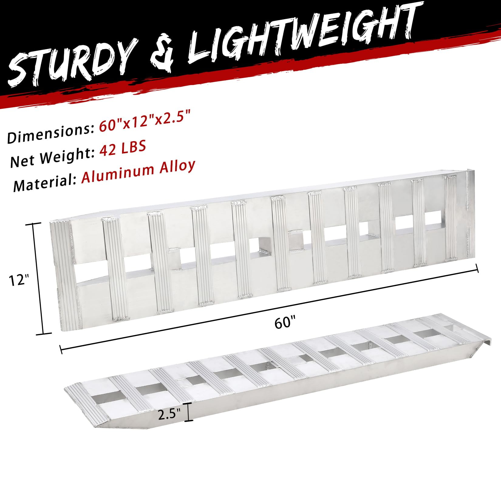 Yeshouse 2PCS Aluminum Loading Ramps for Trailers-6000lbs Utility ...