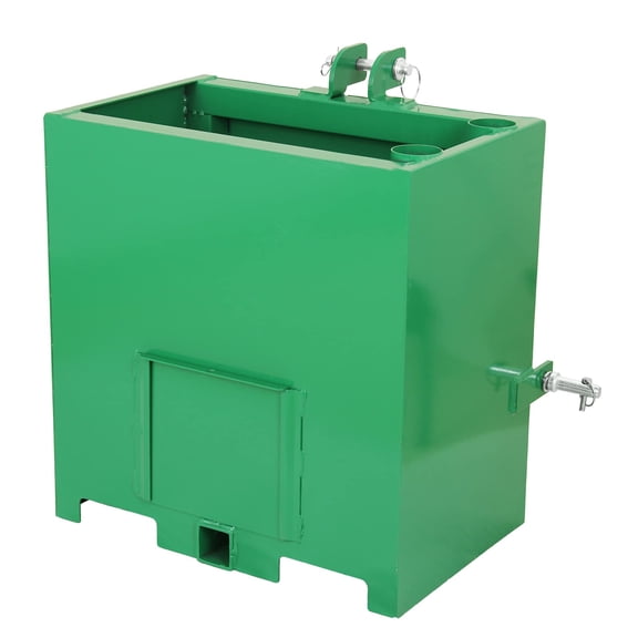 Yeshouse 3 Point Ballast Box - Unique Front Axle Protection, 3 Point CAT 1 Fit, Wide Application with Tube Holders, Premium Steel Construction, and 800lb Capacity with 5 Cu Ft Storage