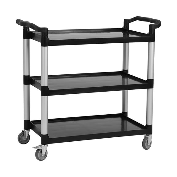 Yeshouse 3-Tier Plastic Utility Cart with Wheels, Heavy Duty 3-Tier Restaurant Food Service Cart for Foodservice/Commercial/Restaurant/Office/Warehouse/Kitchen/Hotel/Garage, 360lbs Capacity