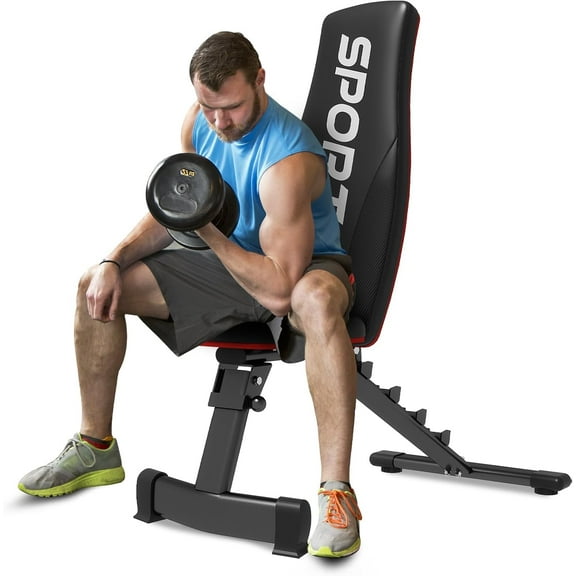 Yeshouse 660LBS Capacity Adjustable Workout Bench, 5 Positions Incline/Decline, Quick-Fold Strength Bench for Full Body