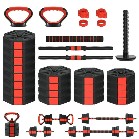 Yeshouse Adjustable 5-in-1 Dumbbells, 66/88lbs Weights Set, Converts to Barbell, Kettlebell & Push-Up Stand