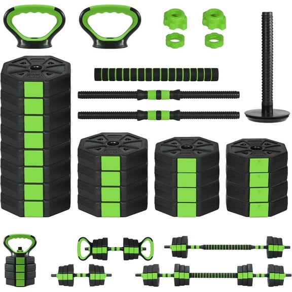 Yeshouse Adjustable 5-in-1 Dumbbells, 66/88lbs Weights Set, Converts to Barbell, Kettlebell & Push-Up Stand