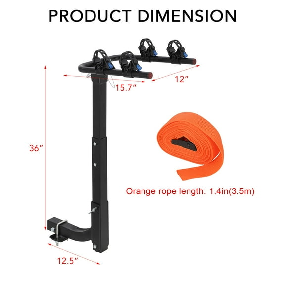 Yeshouse Bike Rack Hitch Mount for Cars, Foldable 2 Bikes Bicycle Car Racks with Hitch Tightener and Strap,Bike Carrier Rack Hitch for SUV