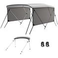 thumbnail image 1 of Yeshouse Boat Bimini Top Canopy, 3 Bow Shade Cover with Mesh Sides, Rear Support Poles & 1" Aluminum Frame, 1 of 5