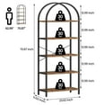 thumbnail image 1 of Yeshouse Bookshelf 5 Tier Bookcase Arched Display Racks Tall Standing Bookshelves Metal Frame Modern Storage Rack Shelf Large Wood Book Shelf for Bedroom, Living Room, Home Office, 1 of 7
