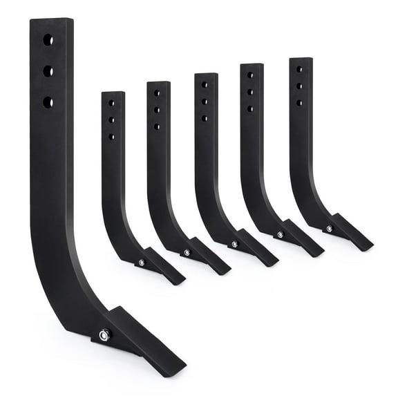 Yeshouse Box Blade Shank, 16'' Ripper Shank, 3 Holes Box Scraper Shank, Scarifier Shank with Removable Tapered Teeth and Pins, Adjustable Shanks Assembly for Replacement, Digging, Plowing, 6 Pack
