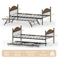 thumbnail image 1 of Yeshouse Daybed with Trundle, Metal Twin Bed Frame with Pop Up Foldable Trundle Bed, Sofa Bed Frame with Stylish Headboard, Heavy Duty Steel Slats Platform for Living Room, Bedroom and Guest Room, 1 of 9