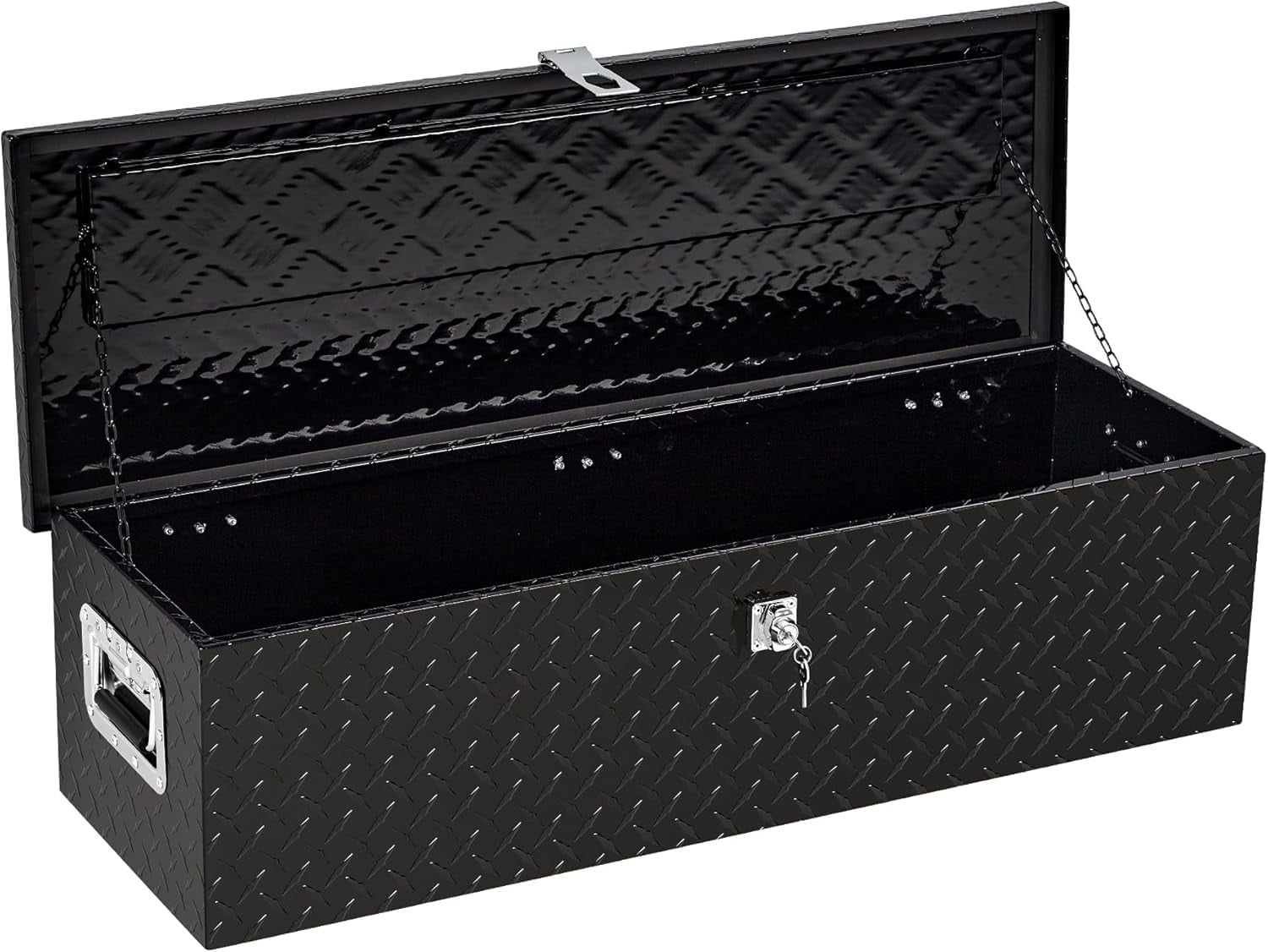 Yeshouse Diamond Plate Aluminum Toolbox with Handle & Lock, 39”