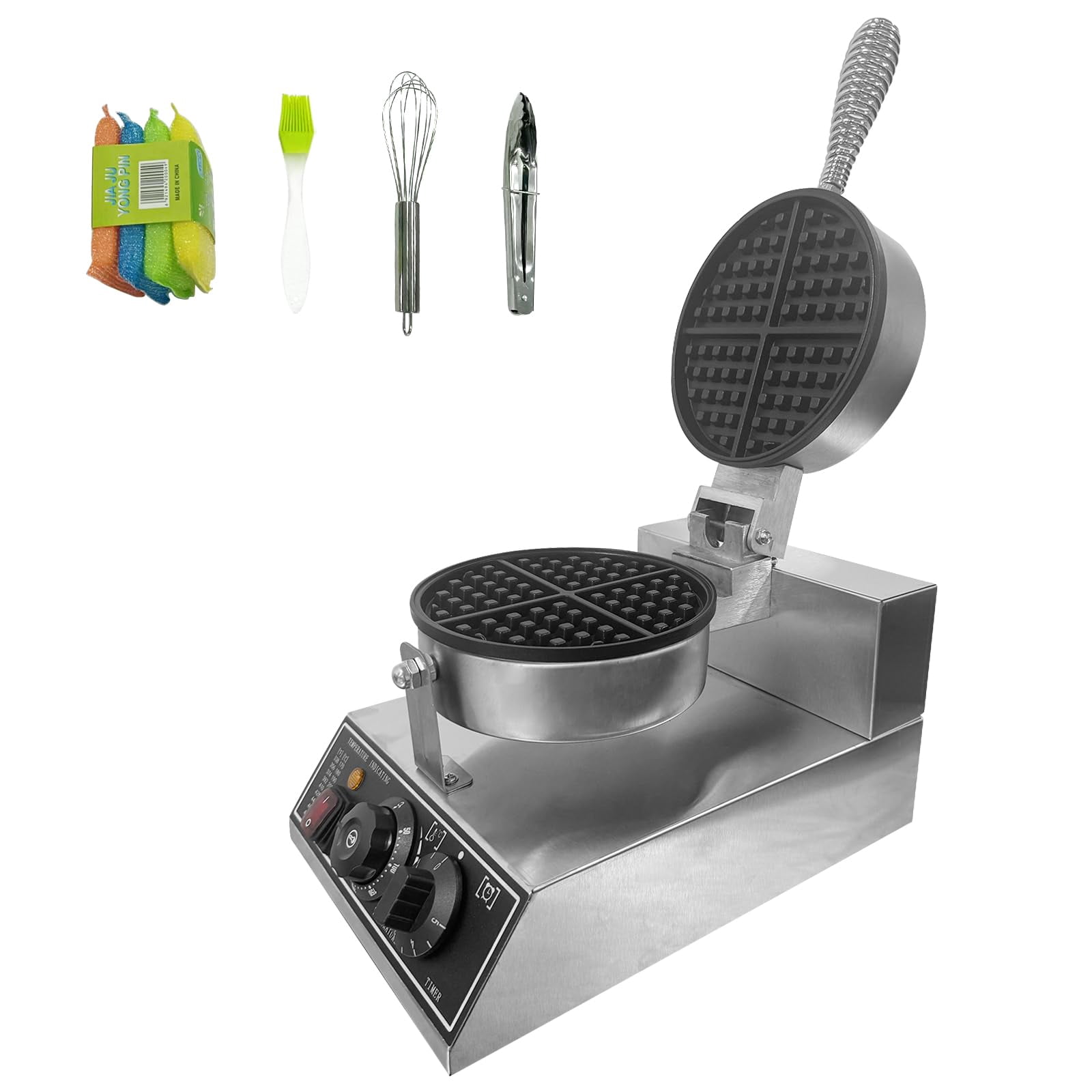 Yeshouse Electric Waffle Maker Machine, Stainless Steel, Non-Stick, 1200W, Single Head