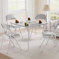 thumbnail image 1 of Yeshouse Folding Table and Chair Set of 5, 1 Piece Portable Square Folding Card Table and 4 Piece PU Soft Cushion Chairs, Grey, 1 of 11