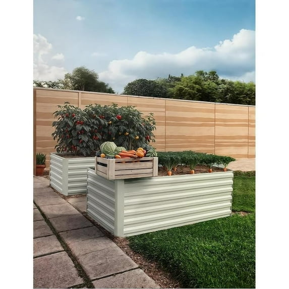 Yeshouse Galvanized Metal Raised Garden Bed