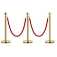 thumbnail image 1 of Yeshouse Gold Stanchion Post Queue Set, 38" Safety Barriers with Red Velvet Rope for Events, Parties, Crowd Control, 1 of 7