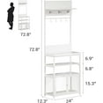 thumbnail image 1 of Yeshouse Hall Tree with Mesh Doors, 72.8in White Coat Rack Shoe Storage, Narrow Coat Tree Shoe Shelf Organizer with 7 Hooks for Entryway, Bedroom, 1 of 7