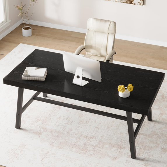 Yeshouse Industrial Style Dining Table, 70.87" Wood & Metal Table, Seats 6-8, Sturdy Gray Table for Kitchen, Dining Room