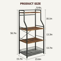 Yeshouse Kitchen Bakers Rack, Microwave Oven Stand with Large Wire Basket