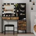 thumbnail image 1 of Yeshouse Modern Adult Vanity Table Set with Mirror, 5 Drawers, LED Lights, and 3 Open Shelves, 1 of 5