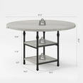 thumbnail image 1 of Yeshouse Modern Round Kitchen Table, 47" Wood Top, 3-Layer Storage, Metal Column Legs(Only Table), 1 of 8