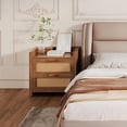 thumbnail image 1 of Yeshouse Night Stand Set of 2, Rattan Night Stand with Charger Station, 23.6" Wide Boho Bedside Table with 2 Drawers, Modern Larger Nightstand for Bedroom, Living Room Hallway, 1 of 7