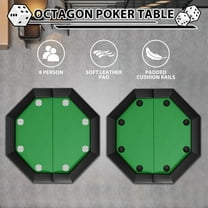 Yeshouse Octagon Poker Table with Collapsible Legs, Casino Leisure Gamimg Table for 8 Players, Texas Holdem Blackjack Poker Table with Stainless Steel Cup Holder