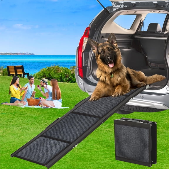 Yeshouse Portable Folding Pet Ramp for Cars, SUVs & Trucks - Aluminum Ramp, Non-Slip Surface, 250LBS Capacity for Medium/Large Pets