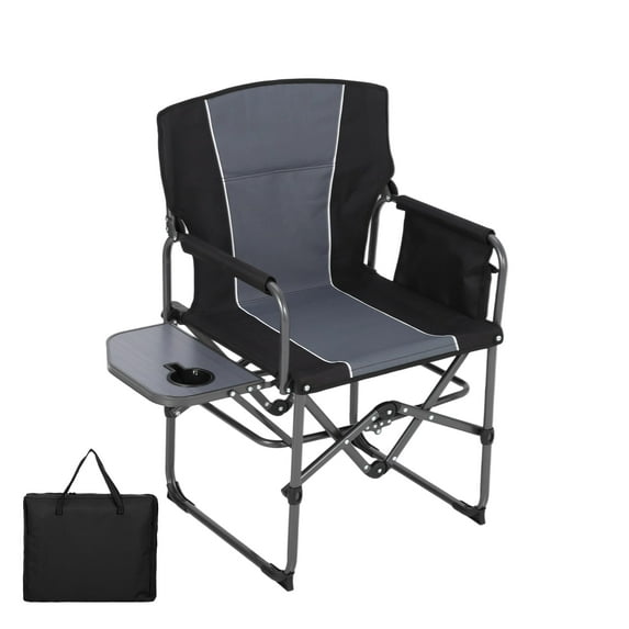 Yeshouse Portable Lawn Chair, Foldable Camping Chair with Side Table, Storage Pocket & Beverage Holder for Outdoor Use