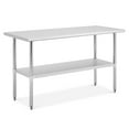 thumbnail image 1 of Yeshouse Stainless Steel Table for Prep & Work, 2-Tier Shelf NSF Commercial Metal Worktable Adjustable Height & Leveling Feet, Extra Strength Kitchen Storage Rack for Restaurant Warehouse, 1 of 9