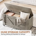 thumbnail image 1 of Yeshouse Storage Chest, 39.4" Storage Bench, Wooden Storage Trunk with Safety Hinges, Lift-Top Entryway Bench, Supports 350 lb, Shoe Bench, for Bedroom, Living Room, Farmhouse Rustic Style, Gray, 1 of 8