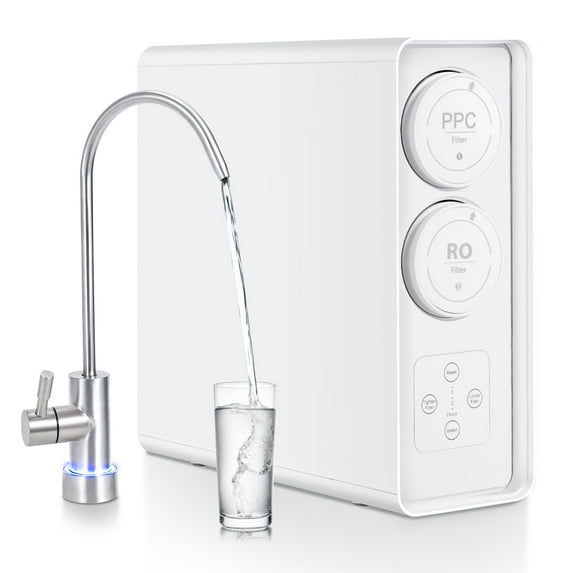 Yeshouse Tankless RO Water Filter, 600 GPD, 2:1 Pure to Drain, Smart Faucet Reminder