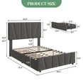 thumbnail image 1 of Yeshouse Twin Size Bed Frame with Adjustable Headboard and 2 Storage Drawers, Soft Upholstered Platform Bed Frames with Wooden Slats Support, No Box Spring Needed, Dark Grey, 1 of 8