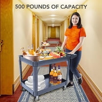 Yeshouse Utility Service Cart, 2 Tier Rolling Tool Cart with Wheels, 500 LBS Capacity Heavy Duty Utility Cart, Mobile Service Cart for Garage, Office, Restaurant and Warehouse