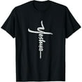 thumbnail image 1 of Yeshua Cross Hebrew Name of Jesus Christian Worship T-Shirt, 1 of 3