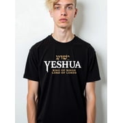 Greenink Yeshua King of Kings mens graphic t shirts black graphic tees graphic Daily and weekend wear Hip-hop streetwear Fashion Unisex Shirt Printed tshirts