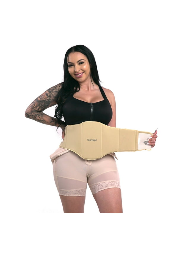 360 Compression Flattening Ab Lipo Board Post Surgery Foam After Tummy Tuck Tabla Abdominal, After Liposuction Abdominal Tummy Tack, Beige - Medium