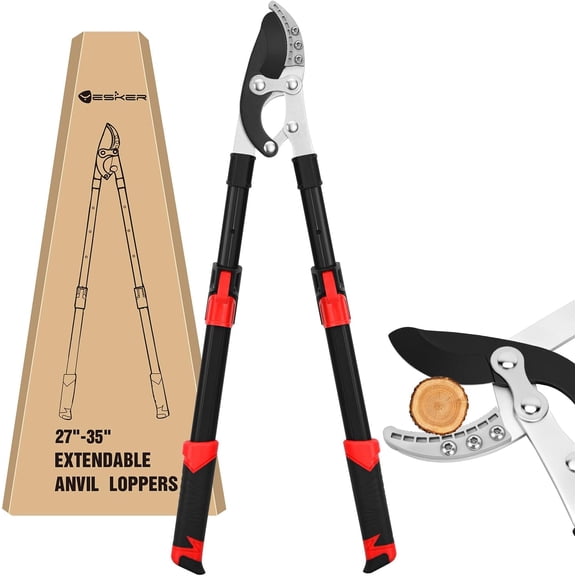 Yesker 27-35" Extendable Loppers for Tree Trimming Heavy Duty Tree Trimmer Bypass Loppers with Compound Action Sharp Anvil Blade up to 2 Inch Cut Capacity Branch Cutter Chops Thick Branches Ease