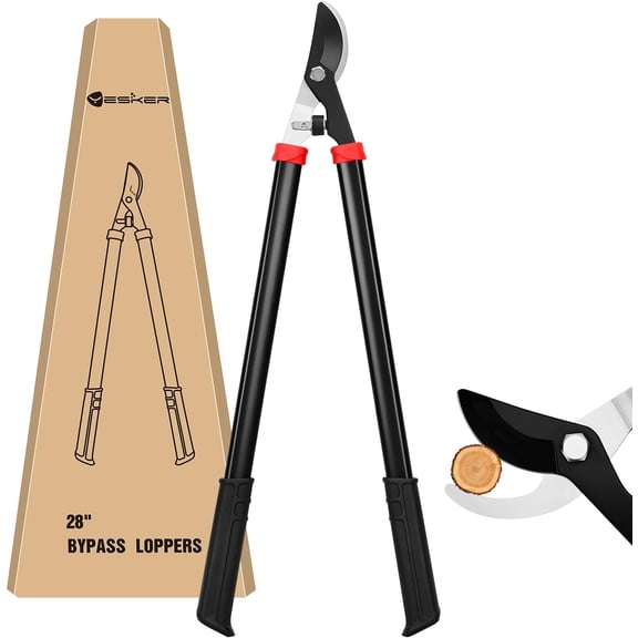 Yesker 28" Loppers for Tree Trimming Heavy Duty Tree Trimmer Sharp Steel Blade Bypass Loppers Branch Cutter up to 1.5 Inch Dia Cut Capacity Shock-Absorbing Bumper Handle Ideal for Garden Maintenance