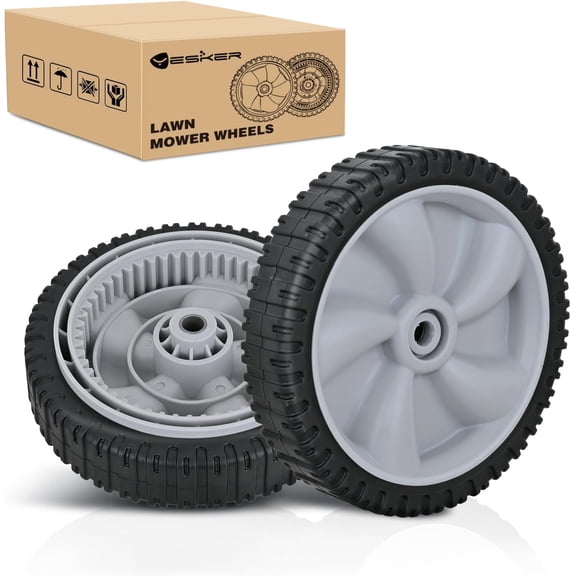Yesker Lawn Mower Drive Wheels Replacement 8 Inch 734-04581 634-0190A Assembly, Lawnmower Front Wheels Compatible with Craftsman, Yard Machines, Husky, MTD RM210 RM220, Troy-Bilt and More, 2-Pack