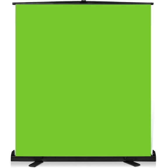 Yesker Upgrade Green Screen 73.2x77.5 inch Wider 180cmx 196cm Background Collapsible Chromakey Photo Backdrop Portable Pull Up with Aluminium Base Wrinkle-Resistant Fabric for Video Studio Live Game