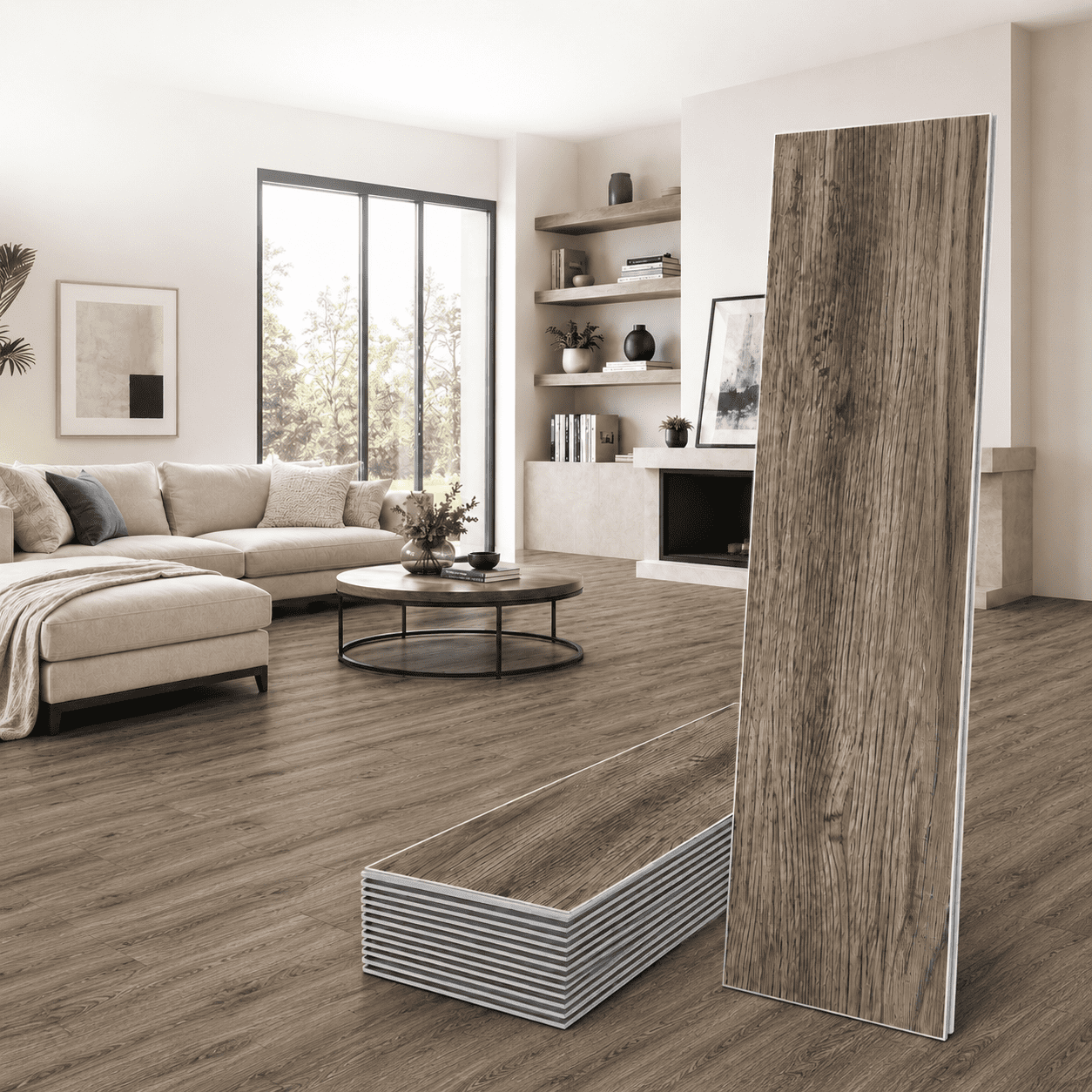 Yeslife 24-Piece Interlocking Luxury Vinyl Flooring Tile, 23.98 x 5.98 in., Vintage Brown Oak SPC Rigid Core, 23.9 sq. ft.
