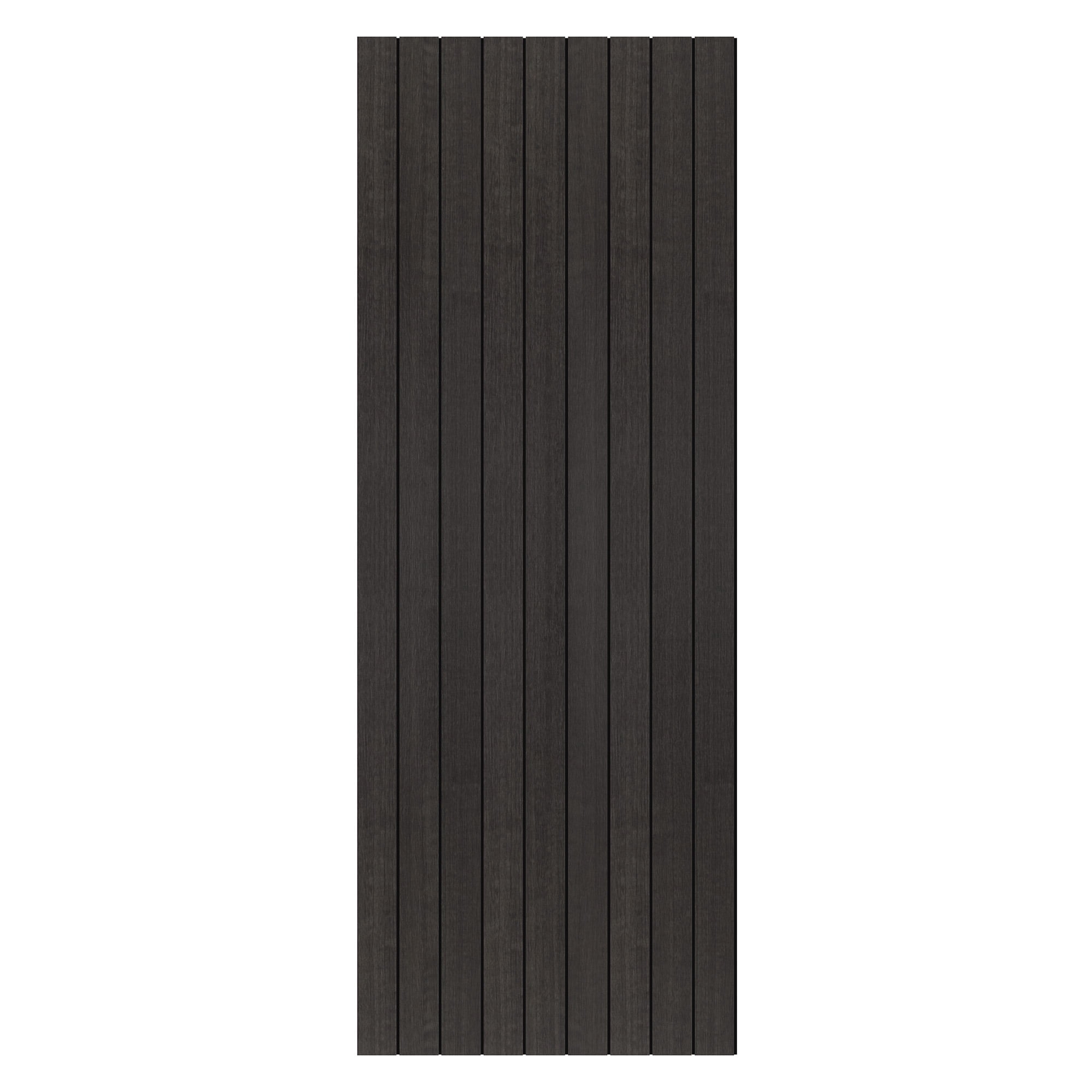 Yeslife 6-Pack Peel and Stick PVC Wood Slat Wall Panels, 48.03 in. x 15.75 in., Black Wood Finish, Thickened 3D Decorative Wall Panels for Living Room, Bedroom & Office
