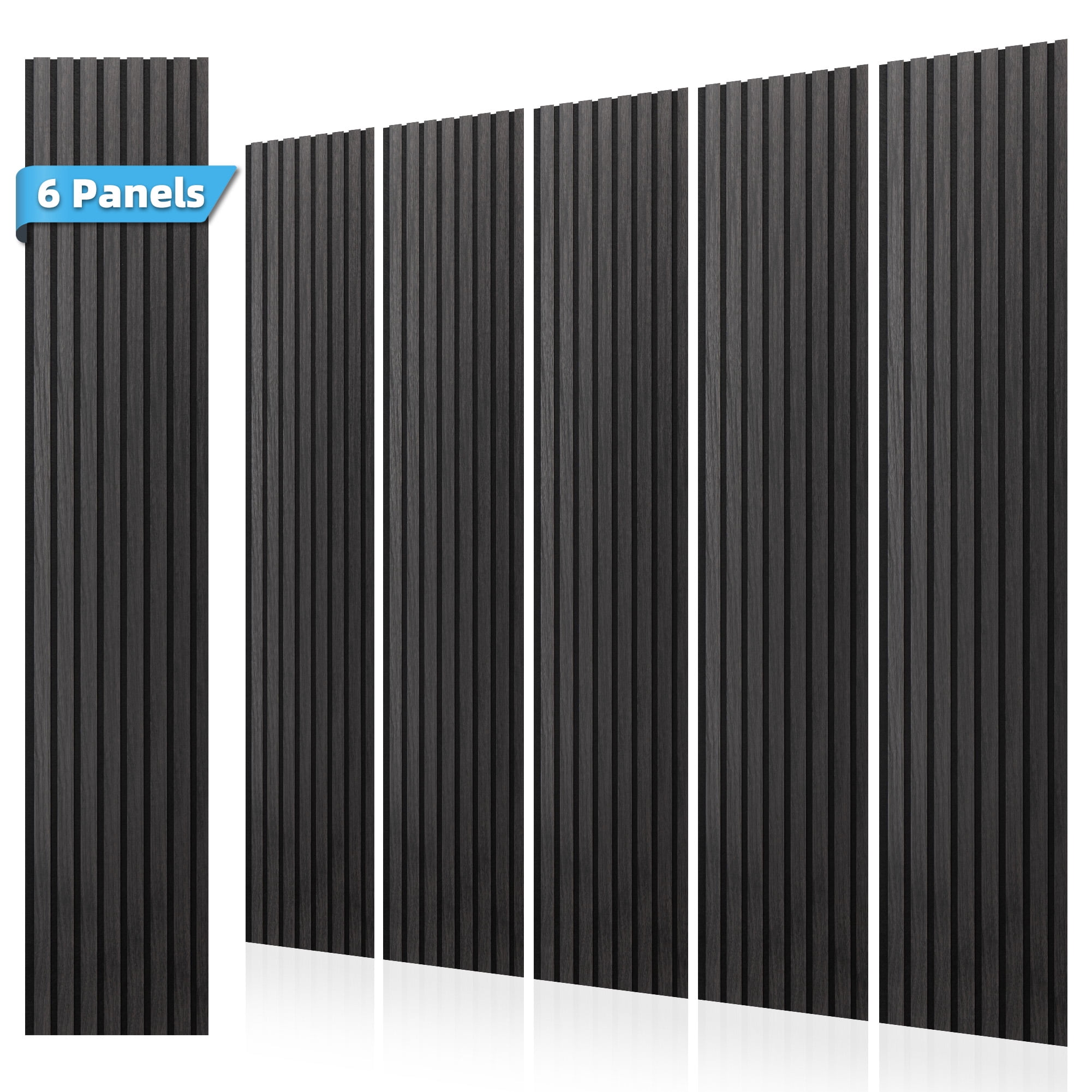 Yeslife 6-Pack Wood Slat Wall Panels, 11.81 x 92.91 in., Grey Oak MDF Acoustic Wall Panels, Modern Fluted Wooden Accent Wall Paneling for Living Room, Bedroom & Office, Covers 45.72 Sq. Ft.