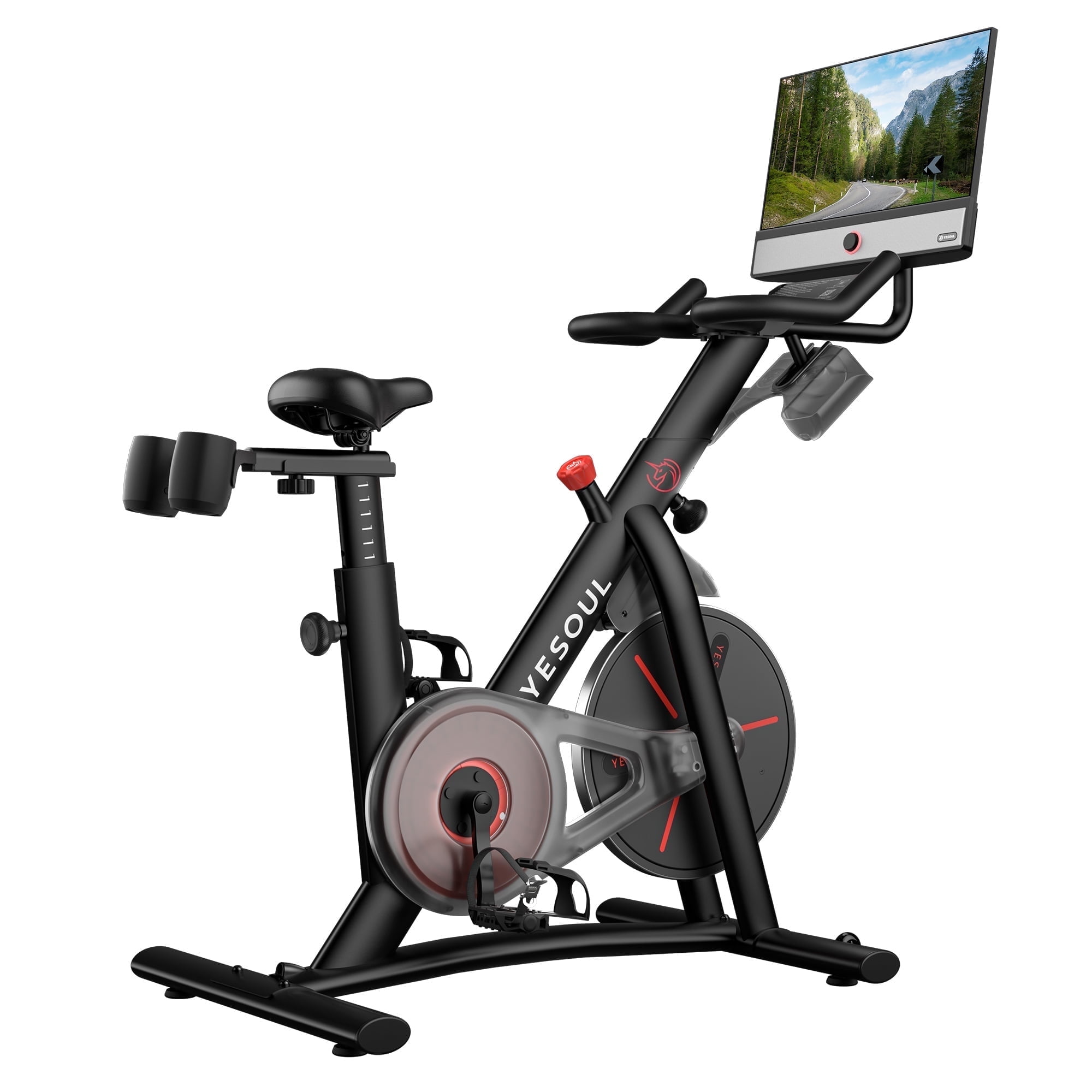 Yesoul Exercise Bike G1M Max (Bike with Screen) Smart Exercise Bike with 21.5" HD Screen,Low Noise Indoor Cycling Bike for Home Gym Fitness Equipment Trainer four-speaker surround sound