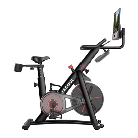Yesoul Magnetic Resistance Exercise Bike G1M Max, 16-Level Indoor Cycling Bike with LCD Monitor, Adjustable Seat and App Connectivity