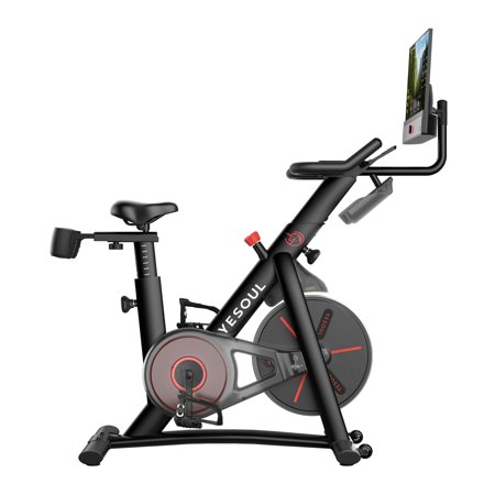 Yesoul Magnetic Resistance Exercise Bike G1M Max, 16-Level Indoor Cycling Bike with LCD Monitor, Adjustable Seat and App Connectivity