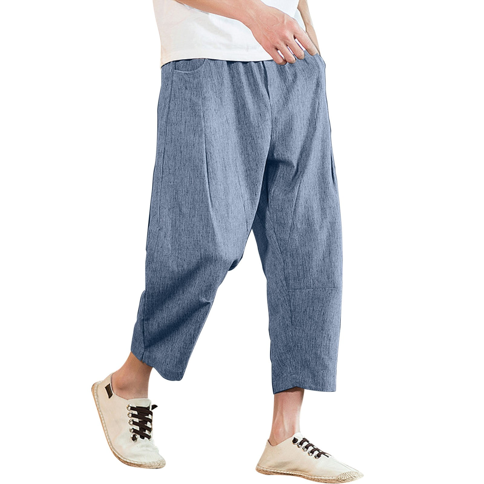 Yesqmun Plus Size Pants Sweatpants for Men Beach Pants Mens Cotton and